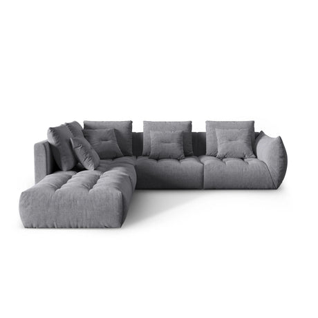 Bloom modulares 4-Sitzer Ecksofa Links, mit Bezug aus Strukturierter Stoff (City 86) in Grau, 316x310 cm – Bild 1