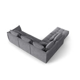 Bloom modulares 4-Sitzer Ecksofa Links, mit Bezug aus Strukturierter Stoff (City 86) in Grau, 316x310 cm – Bild 4