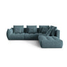 Bloom modulares 4-Sitzer Ecksofa Rechts, mit Bezug aus Samt (Casino Dark Blue) in Pastel Blue, 316x310 cm – Bild 1