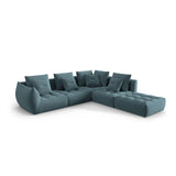 Bloom modulares 4-Sitzer Ecksofa Rechts, mit Bezug aus Samt (Casino Dark Blue) in Pastel Blue, 316x310 cm – Bild 3