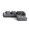 Bloom modulares 4-Sitzer Ecksofa Rechts, mit Bezug aus Samt (Casino Graphite) in Dunkelgrau, 316x310 cm – Bild 1