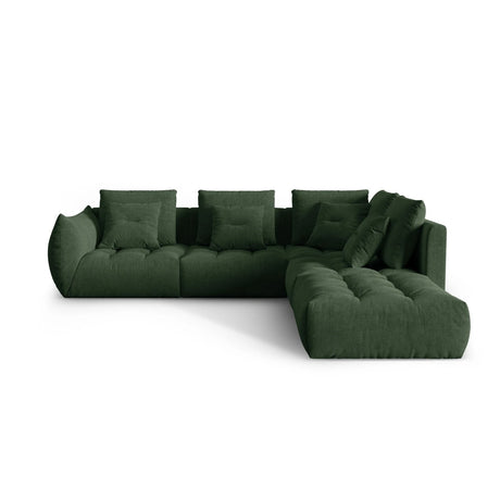 Bloom modulares 4-Sitzer Ecksofa Rechts, mit Bezug aus Strukturierter Stoff (City 36) in Moosgrün, 316x310 cm – Bild 1