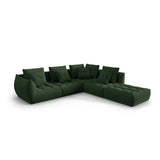 Bloom modulares 4-Sitzer Ecksofa Rechts, mit Bezug aus Strukturierter Stoff (City 36) in Moosgrün, 316x310 cm – Bild 3