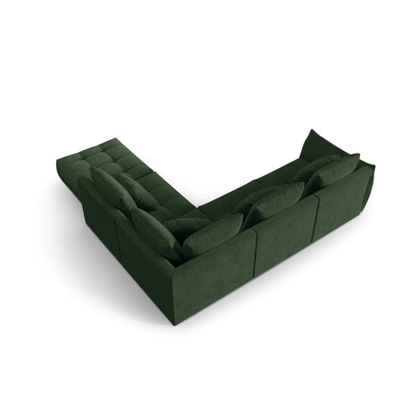Bloom modulares 4-Sitzer Ecksofa Rechts, mit Bezug aus Strukturierter Stoff (City 36) in Moosgrün, 316x310 cm – Bild 4