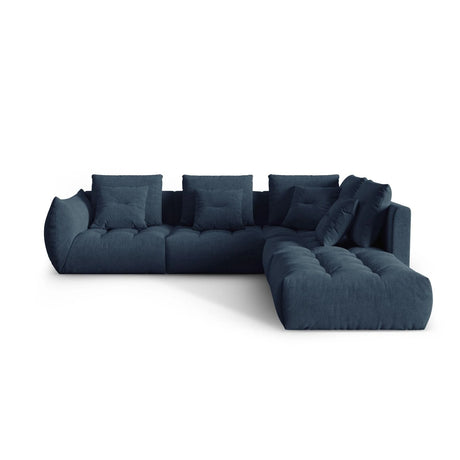 Bloom modulares 4-Sitzer Ecksofa Rechts, mit Bezug aus Strukturierter Stoff (City 77) in Dunkelblau, 316x310 cm – Bild 1