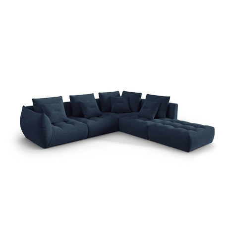 Bloom modulares 4-Sitzer Ecksofa Rechts, mit Bezug aus Strukturierter Stoff (City 77) in Dunkelblau, 316x310 cm – Bild 3