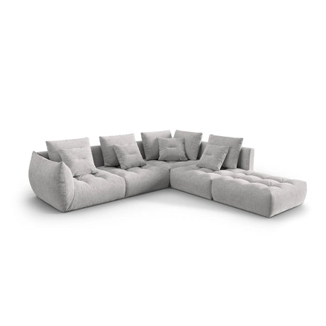 Bloom modulares 4-Sitzer Ecksofa Rechts, mit Bezug aus Strukturierter Stoff (City 83) in Silver, 316x310 cm – Bild 3