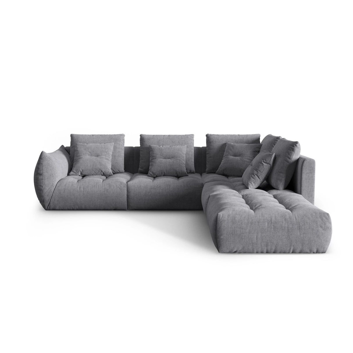 Bloom modulares 4-Sitzer Ecksofa Rechts, mit Bezug aus Strukturierter Stoff (City 86) in Grau, 316x310 cm – Bild 1
