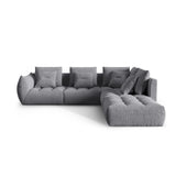 Bloom modulares 4-Sitzer Ecksofa Rechts, mit Bezug aus Strukturierter Stoff (City 86) in Grau, 316x310 cm – Bild 1
