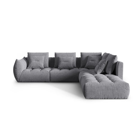 Bloom modulares 4-Sitzer Ecksofa Rechts, mit Bezug aus Strukturierter Stoff (City 86) in Grau, 316x310 cm – Bild 1