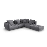 Bloom modulares 4-Sitzer Ecksofa Rechts, mit Bezug aus Strukturierter Stoff (City 86) in Grau, 316x310 cm – Bild 3