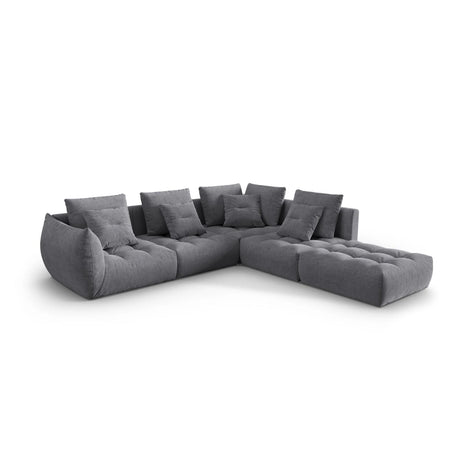 Bloom modulares 4-Sitzer Ecksofa Rechts, mit Bezug aus Strukturierter Stoff (City 86) in Grau, 316x310 cm – Bild 3