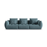 Bloom modulares 4-Sitzer Sofa mit Bezug aus Samt (Casino Dark Blue) in Pastel Blue, 332x106 cm – Bild 1
