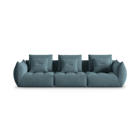 Bloom modulares 4-Sitzer Sofa mit Bezug aus Samt (Casino Dark Blue) in Pastel Blue, 332x106 cm – Bild 1