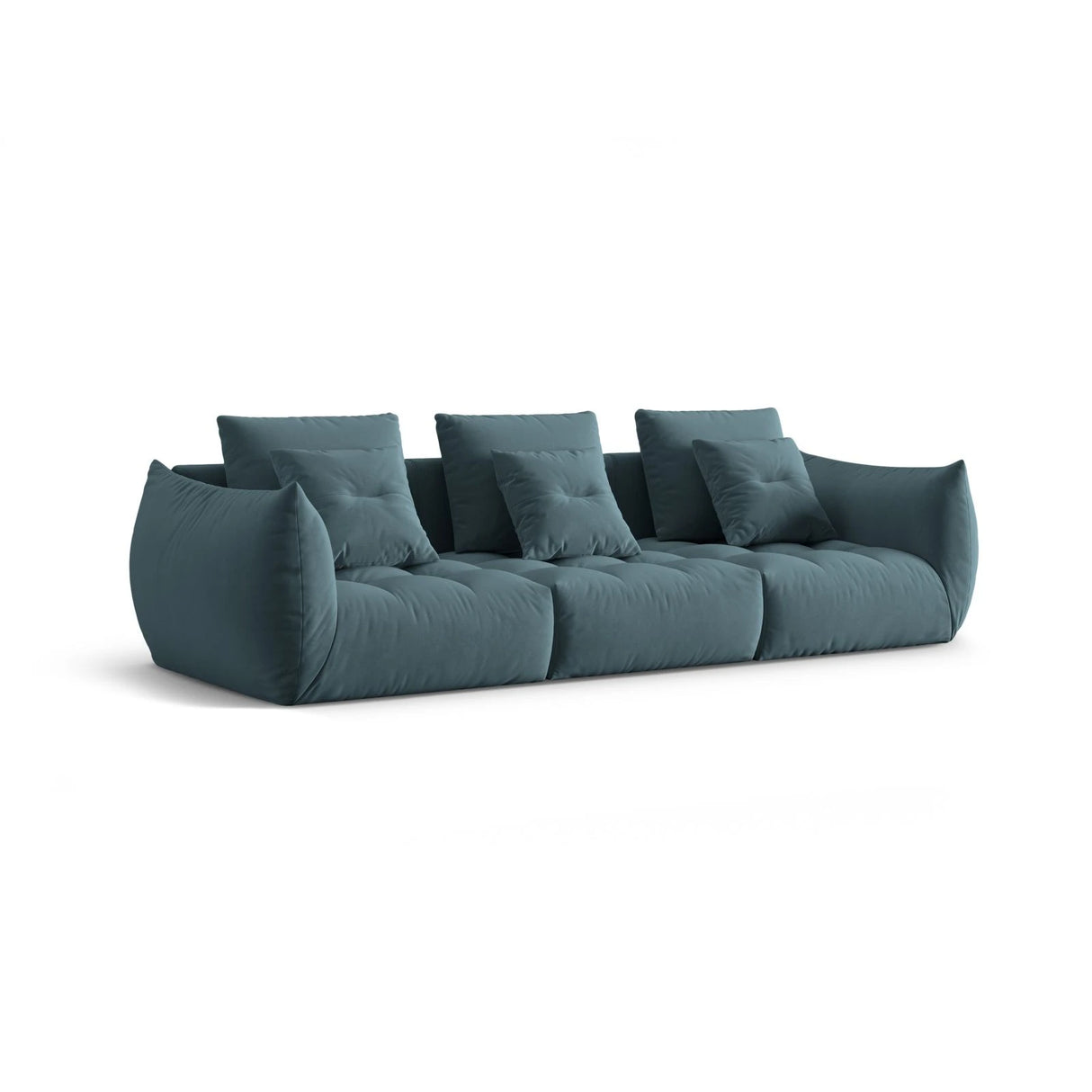 Bloom modulares 4-Sitzer Sofa mit Bezug aus Samt (Casino Dark Blue) in Pastel Blue, 332x106 cm – Bild 3