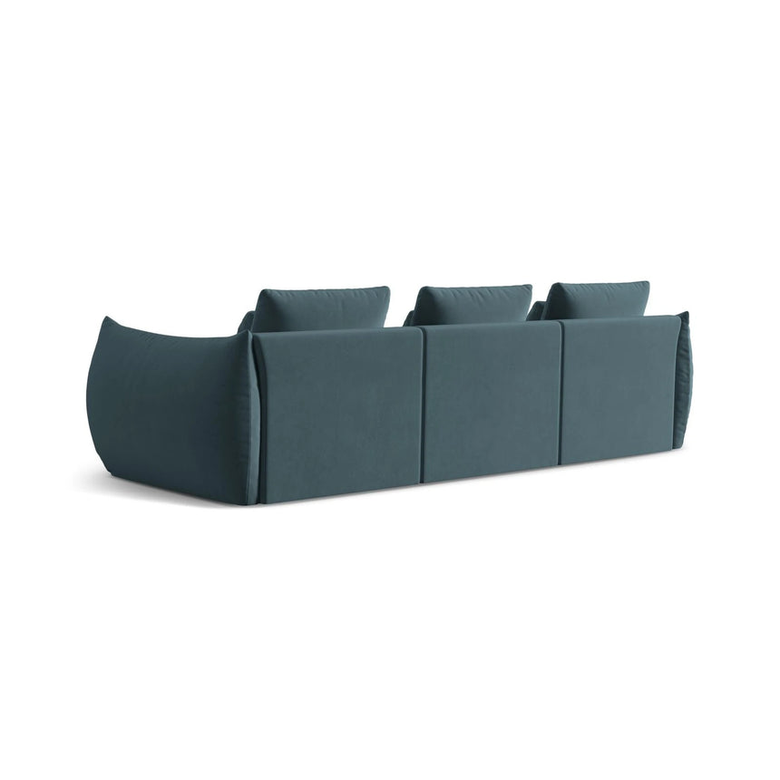 Bloom modulares 4-Sitzer Sofa mit Bezug aus Samt (Casino Dark Blue) in Pastel Blue, 332x106 cm – Bild 4
