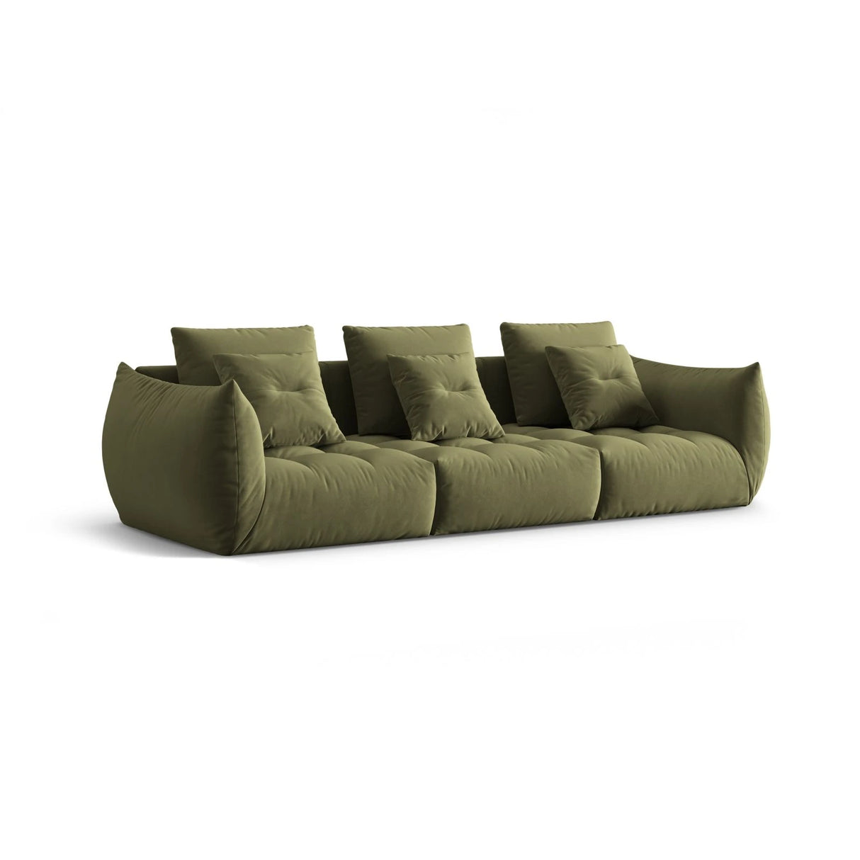 Bloom modulares 4-Sitzer Sofa mit Bezug aus Samt (Casino Forest) in Hellgrün, 332x106 cm – Bild 3