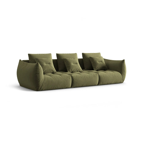Bloom modulares 4-Sitzer Sofa mit Bezug aus Samt (Casino Forest) in Hellgrün, 332x106 cm – Bild 3