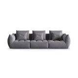 Bloom modulares 4-Sitzer Sofa mit Bezug aus Samt (Casino Graphite) in Dunkelgrau, 332x106 cm – Bild 1