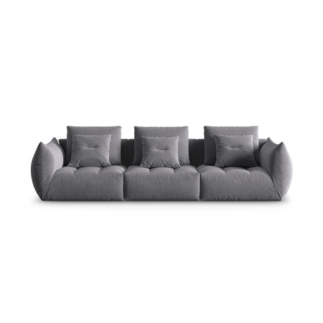 Bloom modulares 4-Sitzer Sofa mit Bezug aus Samt (Casino Graphite) in Dunkelgrau, 332x106 cm – Bild 1