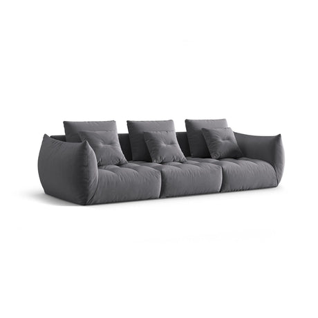 Bloom modulares 4-Sitzer Sofa mit Bezug aus Samt (Casino Graphite) in Dunkelgrau, 332x106 cm – Bild 3