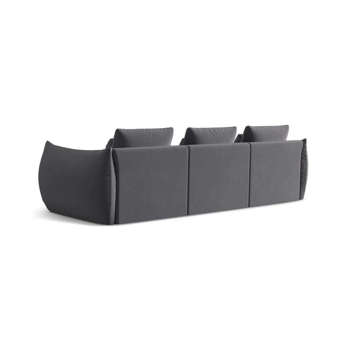 Bloom modulares 4-Sitzer Sofa mit Bezug aus Samt (Casino Graphite) in Dunkelgrau, 332x106 cm – Bild 4