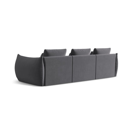 Bloom modulares 4-Sitzer Sofa mit Bezug aus Samt (Casino Graphite) in Dunkelgrau, 332x106 cm – Bild 4