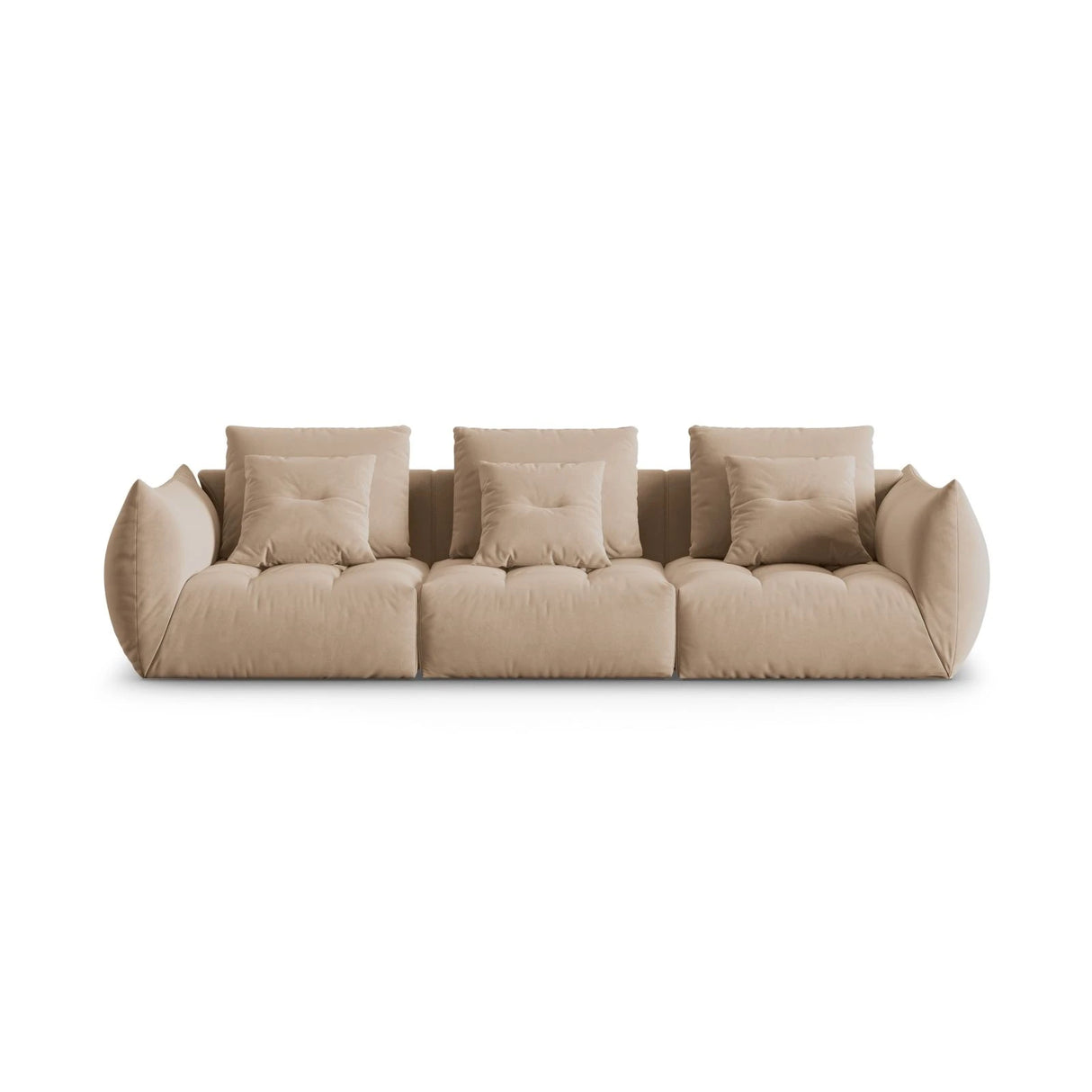 Bloom modulares 4-Sitzer Sofa mit Bezug aus Samt (Casino Lion) in Sand, 332x106 cm – Bild 1