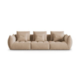 Bloom modulares 4-Sitzer Sofa mit Bezug aus Samt (Casino Lion) in Sand, 332x106 cm – Bild 1