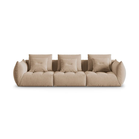 Bloom modulares 4-Sitzer Sofa mit Bezug aus Samt (Casino Lion) in Sand, 332x106 cm – Bild 1