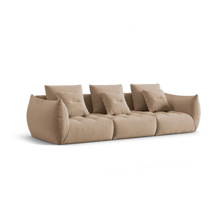 Bloom modulares 4-Sitzer Sofa mit Bezug aus Samt (Casino Lion) in Sand, 332x106 cm – Bild 3