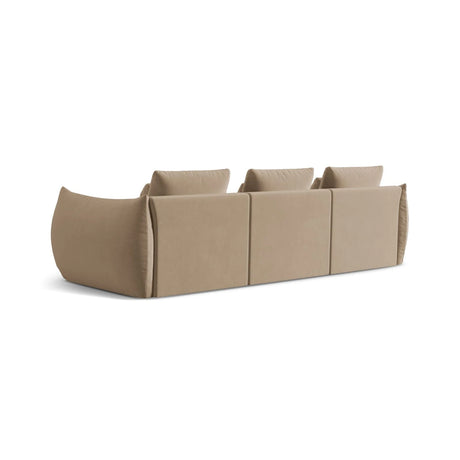 Bloom modulares 4-Sitzer Sofa mit Bezug aus Samt (Casino Lion) in Sand, 332x106 cm – Bild 4