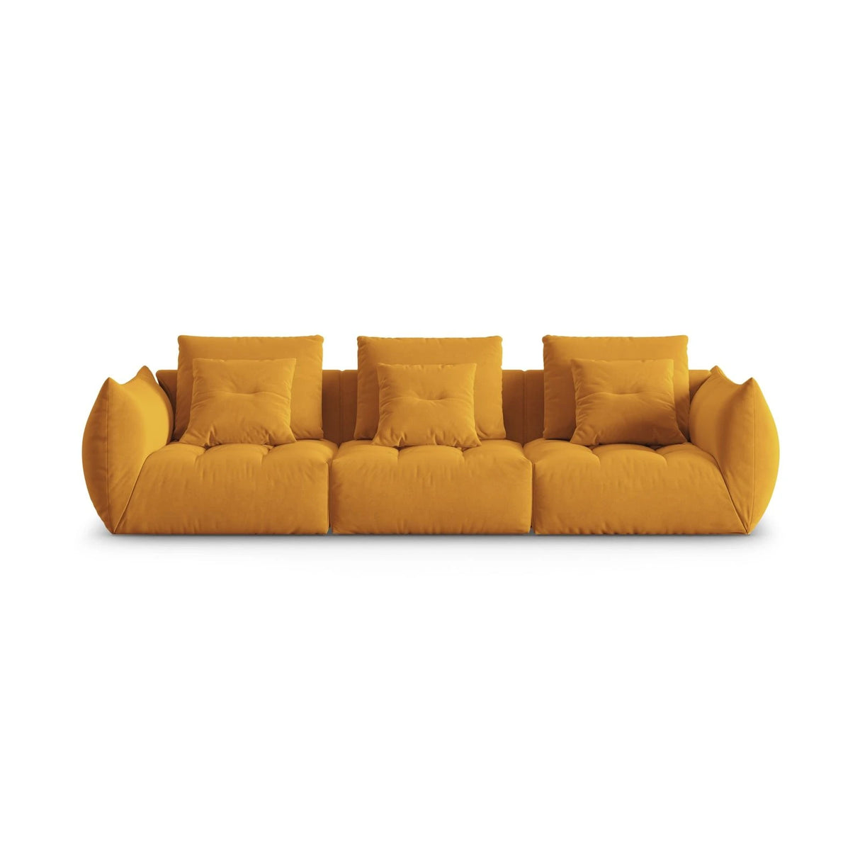 Bloom modulares 4-Sitzer Sofa mit Bezug aus Samt (Casino Mostaza) in Gelb, 332x106 cm – Bild 1