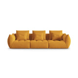 Bloom modulares 4-Sitzer Sofa mit Bezug aus Samt (Casino Mostaza) in Gelb, 332x106 cm – Bild 1