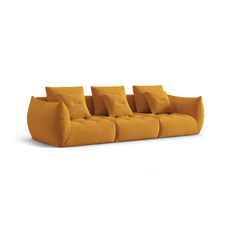 Bloom modulares 4-Sitzer Sofa mit Bezug aus Samt (Casino Mostaza) in Gelb, 332x106 cm – Bild 3