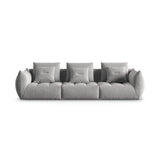 Bloom modulares 4-Sitzer Sofa mit Bezug aus Samt (Casino Stone) in Grau, 332x106 cm – Bild 1