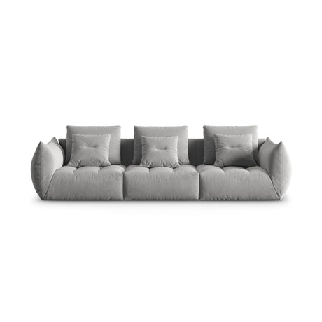 Bloom modulares 4-Sitzer Sofa mit Bezug aus Samt (Casino Stone) in Grau, 332x106 cm – Bild 1