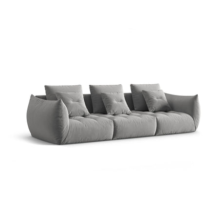 Bloom modulares 4-Sitzer Sofa mit Bezug aus Samt (Casino Stone) in Grau, 332x106 cm – Bild 3