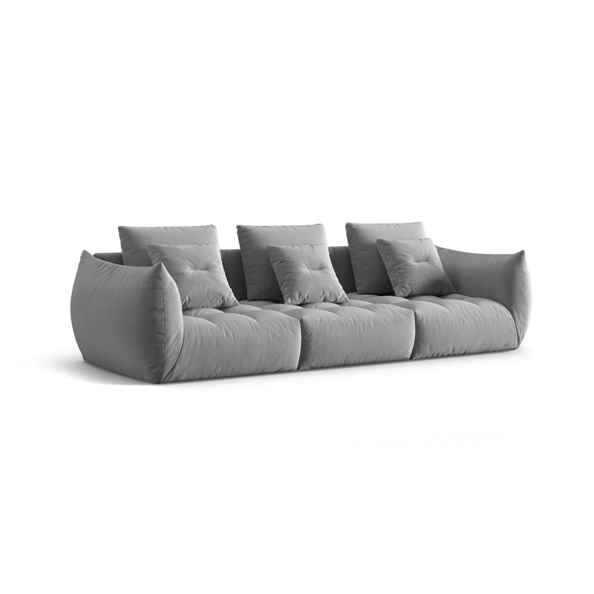 Bloom modulares 4-Sitzer Sofa mit Bezug aus Samt (Casino Stone) in Grau, 332x106 cm – Bild 3