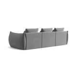 Bloom modulares 4-Sitzer Sofa mit Bezug aus Samt (Casino Stone) in Grau, 332x106 cm – Bild 4