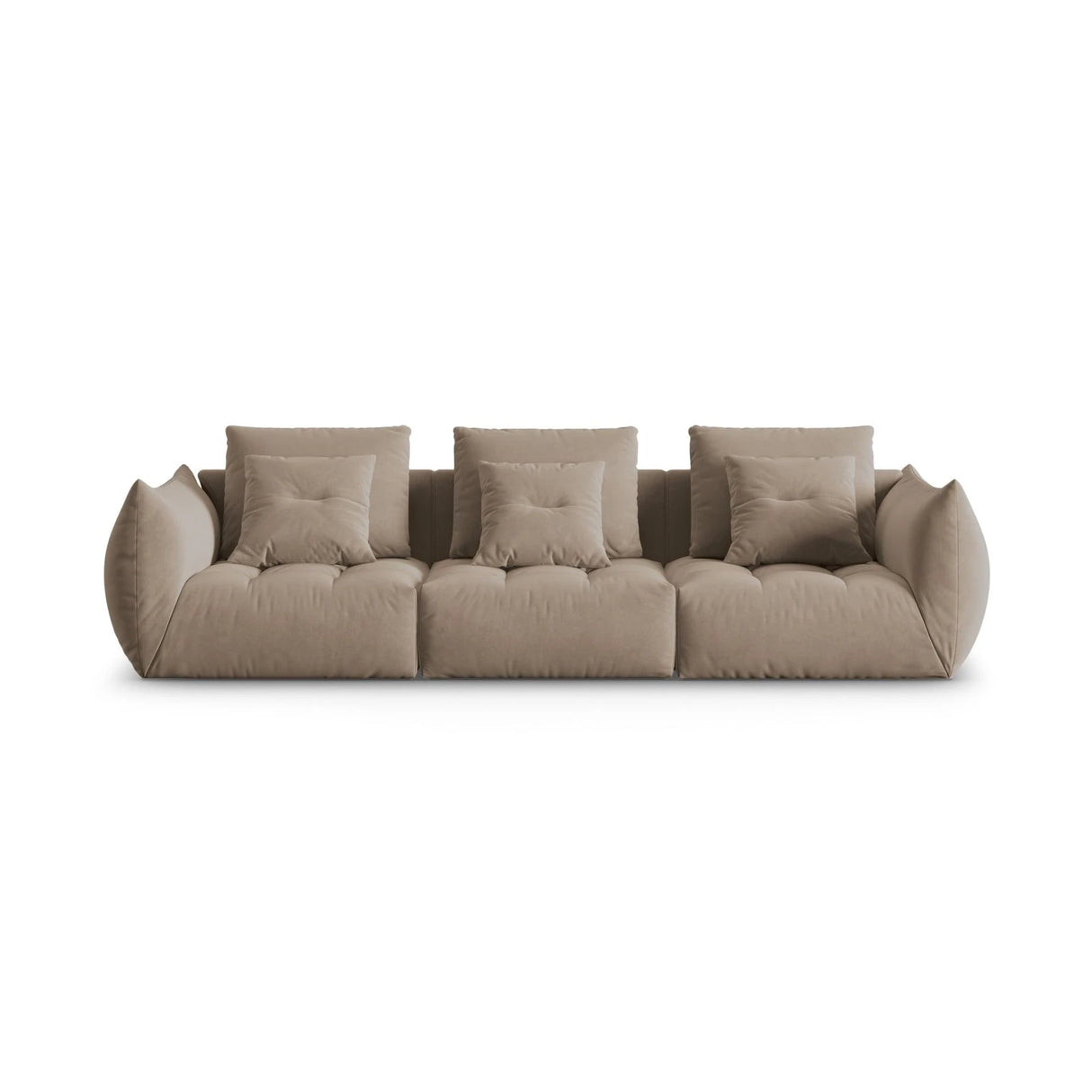 Bloom modulares 4-Sitzer Sofa mit Bezug aus Samt (Casino Taupe) in Hellbraun, 332x106 cm – Bild 1
