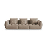 Bloom modulares 4-Sitzer Sofa mit Bezug aus Samt (Casino Taupe) in Hellbraun, 332x106 cm – Bild 1