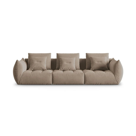 Bloom modulares 4-Sitzer Sofa mit Bezug aus Samt (Casino Taupe) in Hellbraun, 332x106 cm – Bild 1