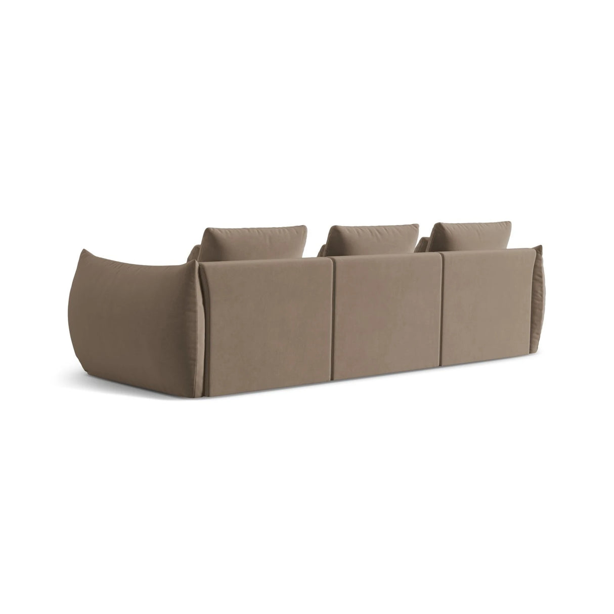 Bloom modulares 4-Sitzer Sofa mit Bezug aus Samt (Casino Taupe) in Hellbraun, 332x106 cm – Bild 4