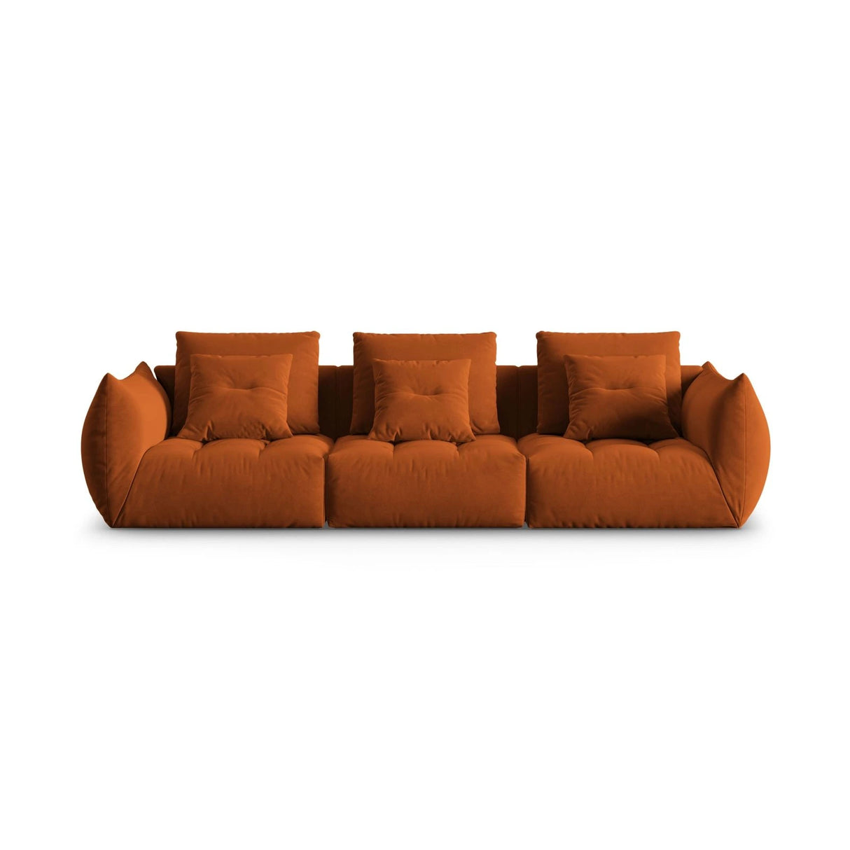 Bloom modulares 4-Sitzer Sofa mit Bezug aus Samt (Casino Terracota) in Terrakotta, 332x106 cm – Bild 1