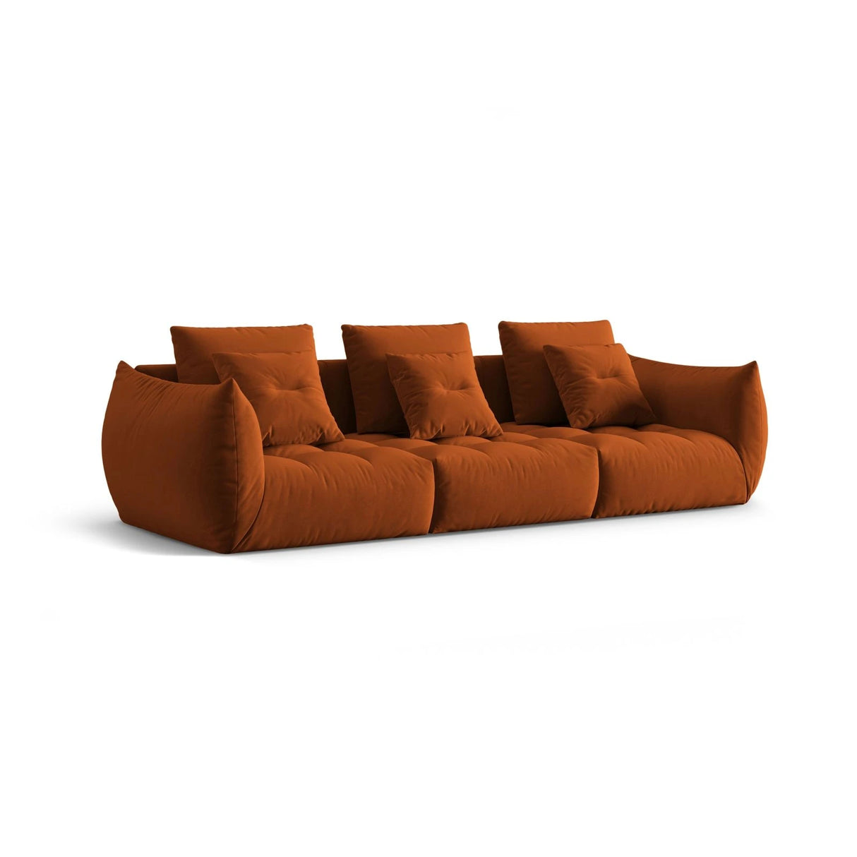Bloom modulares 4-Sitzer Sofa mit Bezug aus Samt (Casino Terracota) in Terrakotta, 332x106 cm – Bild 3