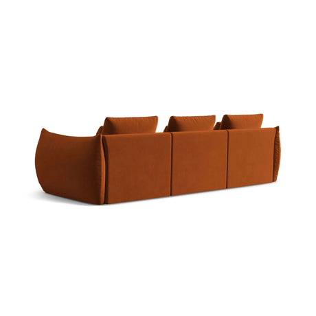 Bloom modulares 4-Sitzer Sofa mit Bezug aus Samt (Casino Terracota) in Terrakotta, 332x106 cm – Bild 4