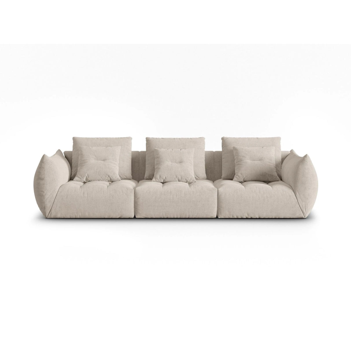 Bloom modulares 4-Sitzer Sofa mit Bezug aus Strukturierter Stoff (City 05) in Dark Beige, 332x106 cm – Bild 1