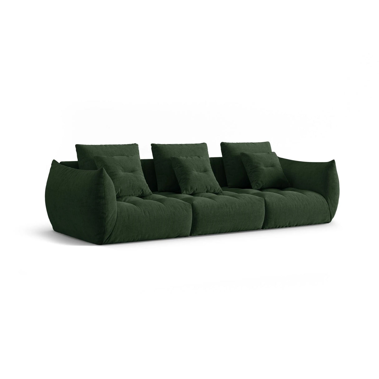 Bloom modulares 4-Sitzer Sofa mit Bezug aus Strukturierter Stoff (City 36) in Moosgrün, 332x106 cm – Bild 3