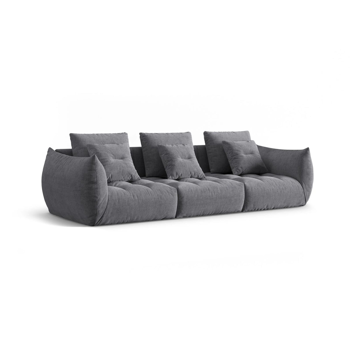 Bloom modulares 4-Sitzer Sofa mit Bezug aus Strukturierter Stoff (City 86) in Grau, 332x106 cm – Bild 3